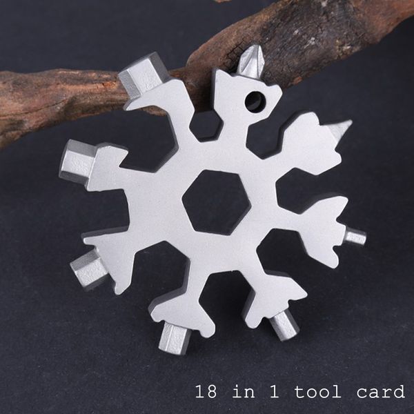 

18-in-1 multi-functional snowflake hand tools card party handy screwdriver mini craft tool set portable key chain home outdoor