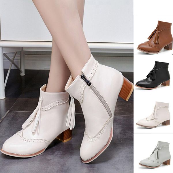 women's boots ladies retro med boots square high shoes anti-slip zipper tassel middle casual heel botas female plus size, Black
women's boots ladies retro med boots square high shoes anti-slip zipper tassel middle casual heel botas female plus size, Black