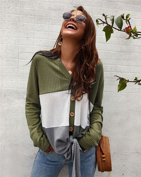 женская повседневная кнопка вниз передний узел knit свитера рубашки хенли с длинным рукавом v шеи мундир блузка tops, White;black
женская повседневная кнопка вниз передний узел knit свитера рубашки хенли с длинным рукавом v шеи мундир блузка tops, White;black