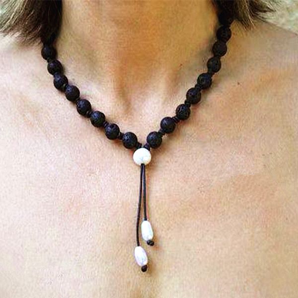 women's pearl necklace leather knot long classic high jewelry christmas gift 2019 fashion new black volcanic stone party pendant, Golden;silver
women's pearl necklace leather knot long classic high jewelry christmas gift 2019 fashion new black volcanic stone party pendant, Golden;silver