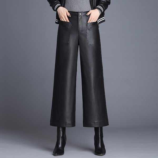 women's pants & capris women high waist black faux leather straight ladies formal elegant pu loose female ankle-long 3xl, Black;white
women's pants & capris women high waist black faux leather straight ladies formal elegant pu loose female ankle-long 3xl, Black;white