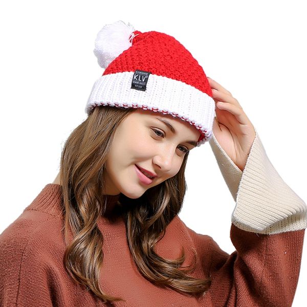 cotton knitted warm hats winter thicked women christmas caps santa claus hat ball h6, Black;white
cotton knitted warm hats winter thicked women christmas caps santa claus hat ball h6, Black;white