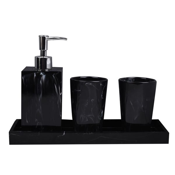 marble texture bathroom supplies black 4pcs resin bathroom accessories with dispenser toothbrush holder soap dispenser
marble texture bathroom supplies black 4pcs resin bathroom accessories with dispenser toothbrush holder soap dispenser