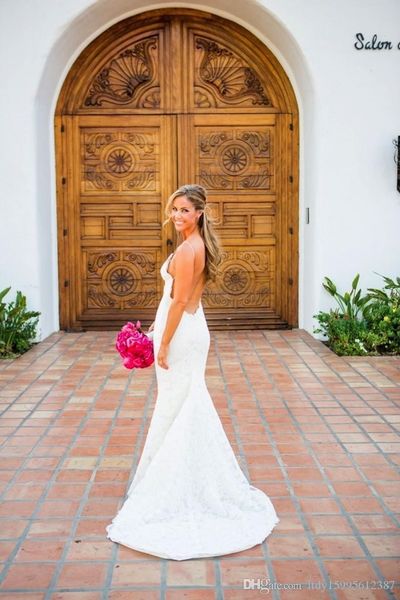 2019 new mermaid spaghetti open back pleat lace wedding dresses custom made elegant new desigher dresses 208, White
2019 new mermaid spaghetti open back pleat lace wedding dresses custom made elegant new desigher dresses 208, White