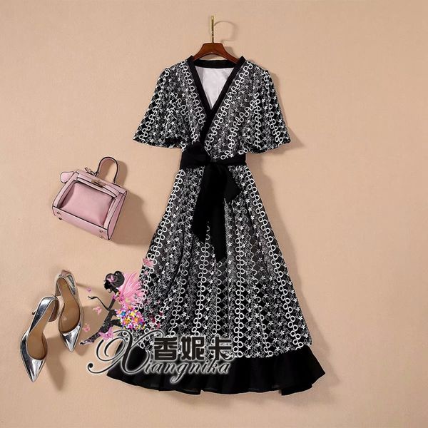 ww5789 new fashion women 2020 summer dress luxury european design party style dress, Black;gray
ww5789 new fashion women 2020 summer dress luxury european design party style dress, Black;gray