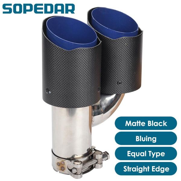 sopedar ak dual equal right exhaust tips rolling edge car styling carbon matte bluing stainless tail pipe h model ap85kr
sopedar ak dual equal right exhaust tips rolling edge car styling carbon matte bluing stainless tail pipe h model ap85kr