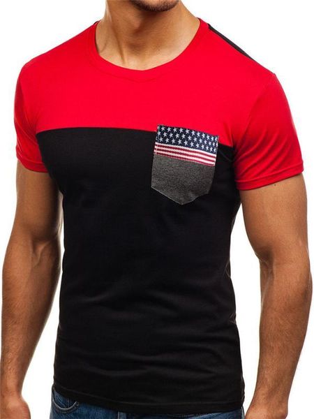 short sleeve mens causal breathable tees flag ribbon pocket mens tshirts fashion summer round neck, White;black
short sleeve mens causal breathable tees flag ribbon pocket mens tshirts fashion summer round neck, White;black