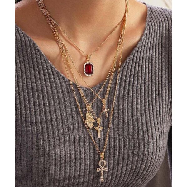 gold color choker necklace for women 5 layers red stone angel pendant chain necklaces & pendants velvet chokers fashion jewelry, Golden;silver
gold color choker necklace for women 5 layers red stone angel pendant chain necklaces & pendants velvet chokers fashion jewelry, Golden;silver