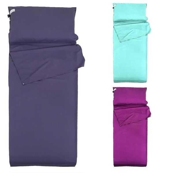 two size sleeping bag liner portable soft lightweight travel camping sheet side opening and back pillow slot for camping use
two size sleeping bag liner portable soft lightweight travel camping sheet side opening and back pillow slot for camping use