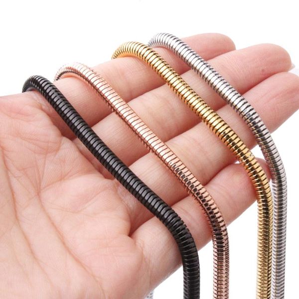 4.2mm silver/gold/black/rose gold 316l stainless steel snake chain necklace 24
