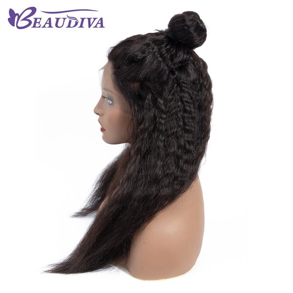 beaudiva 13*4 lace front human hair wigs with baby hair kinky straight natural color peruvian kinky straight hair lace wigs, Black;brown
beaudiva 13*4 lace front human hair wigs with baby hair kinky straight natural color peruvian kinky straight hair lace wigs, Black;brown