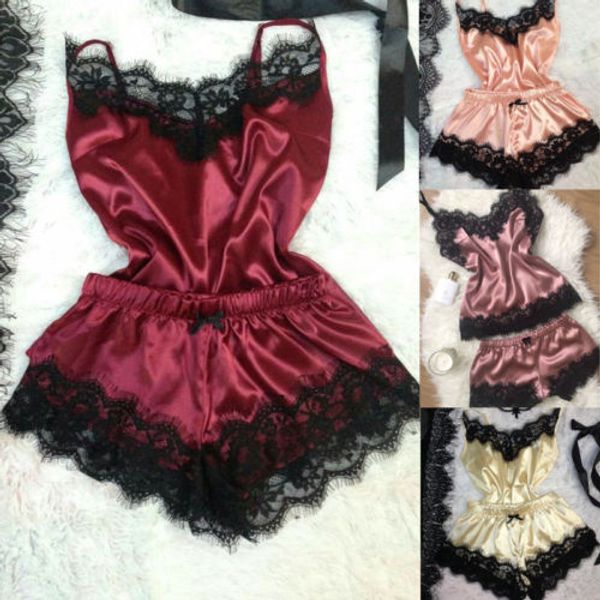 women lingerie 2 pcs comfy silk lace pajama sets babydoll nightdress nightgown sleepwear, Black;red
women lingerie 2 pcs comfy silk lace pajama sets babydoll nightdress nightgown sleepwear, Black;red