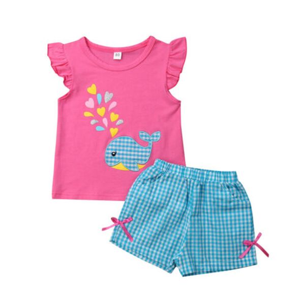 2pcs lucky child baby girls clothes whale t-shirt+shorts boutique outfits toddlers girls clothes sunsuit, White
2pcs lucky child baby girls clothes whale t-shirt+shorts boutique outfits toddlers girls clothes sunsuit, White