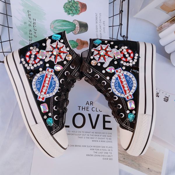 girls high-canvas shoes lace-up sneakers women's shoes casual design pirate rhinestone hip hop harajuku, Black
girls high-canvas shoes lace-up sneakers women's shoes casual design pirate rhinestone hip hop harajuku, Black