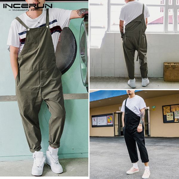 incerun man jumpsuit large pockets solid color wide legs trousers men loose cargo waist joggers bib pants streetwear overall 5xl, Black
incerun man jumpsuit large pockets solid color wide legs trousers men loose cargo waist joggers bib pants streetwear overall 5xl, Black