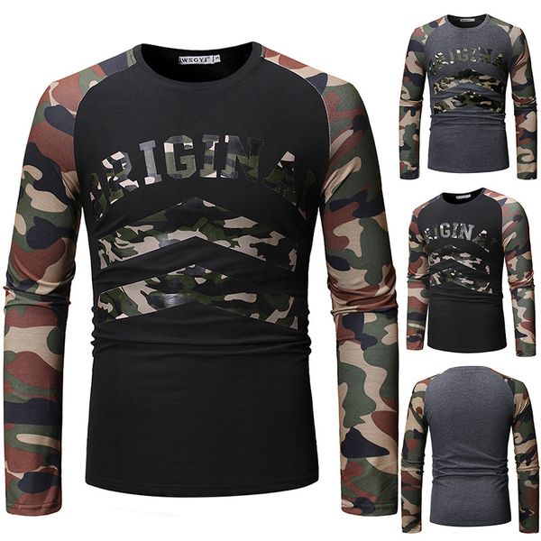 fashion camouflage panelled mens tshirts summer o-neck long sleeve fashion designer casual letter print clothing, White;black
fashion camouflage panelled mens tshirts summer o-neck long sleeve fashion designer casual letter print clothing, White;black