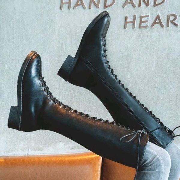 winter women new zipper warm long boots fashion round toe med heels soft riding boots lady casual knight boots lace up, Black
winter women new zipper warm long boots fashion round toe med heels soft riding boots lady casual knight boots lace up, Black