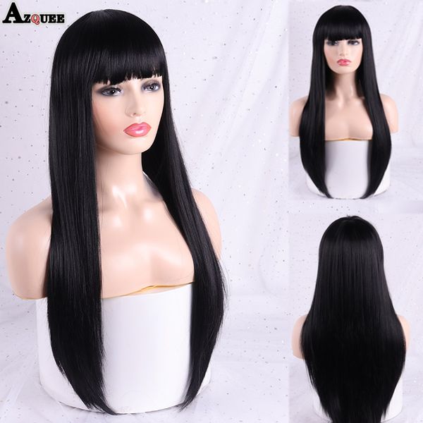 azqueen synthetic wigs long straight black brown blonde layered hairstyle ombre gray ash full wigs with bangs for black women
azqueen synthetic wigs long straight black brown blonde layered hairstyle ombre gray ash full wigs with bangs for black women