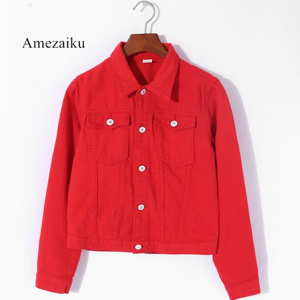 women basic coats summer autumn women denim jacket red pink black denim jacket female jeans coat casual girls outwear laides, Black;brown
women basic coats summer autumn women denim jacket red pink black denim jacket female jeans coat casual girls outwear laides, Black;brown