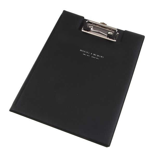 File Folder Paper Organizer Document Holder Writing Pad, Black, Pu Leather, Business Supplies
