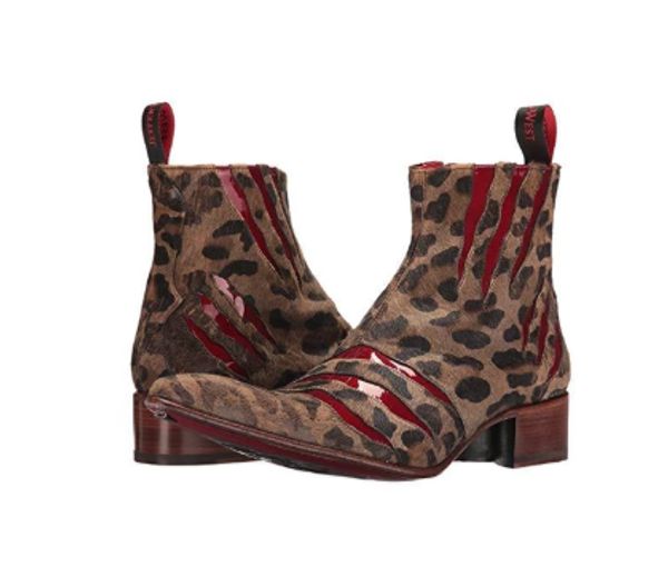 men's brown leather red wolf claw print casual boots zapatos de hombre botas hombre blancas d315, Black
men's brown leather red wolf claw print casual boots zapatos de hombre botas hombre blancas d315, Black