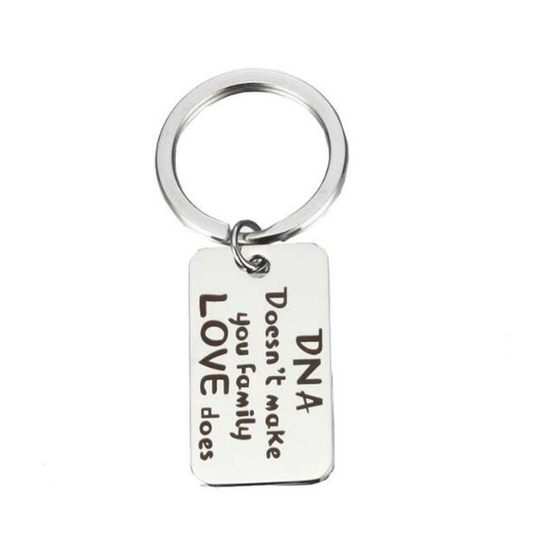 fashion accessories square pendant family key chain- dna doesn't make you family love does, gift for dad mom, Silver
fashion accessories square pendant family key chain- dna doesn't make you family love does, gift for dad mom, Silver