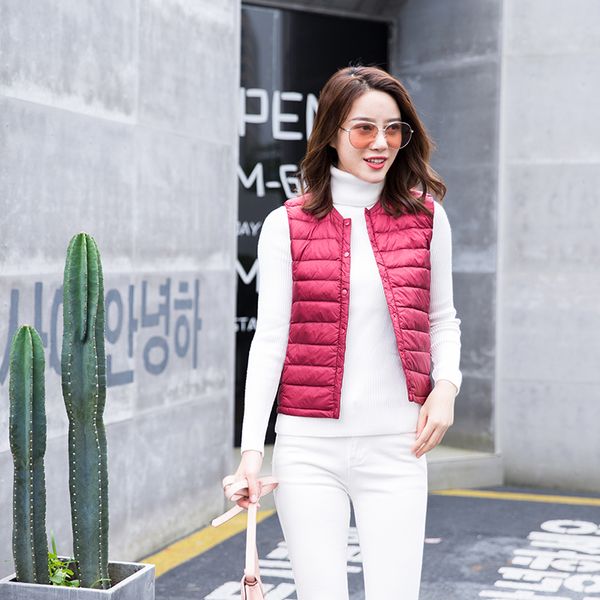 new autumn winter lightweight white duck down vest women o-neck ultra light warm waistcoat female sleeveless warm button coat, Black
new autumn winter lightweight white duck down vest women o-neck ultra light warm waistcoat female sleeveless warm button coat, Black