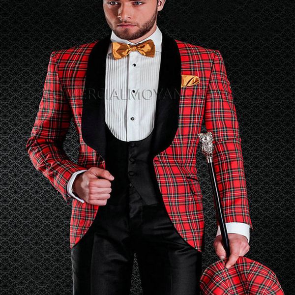 three piece wedding tuxedos for groom grid cloth black shawl lapel custom made men suits (jacket + pants + vest, Black;gray
three piece wedding tuxedos for groom grid cloth black shawl lapel custom made men suits (jacket + pants + vest, Black;gray