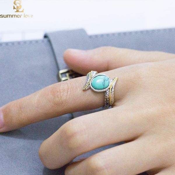 retro silver feather turquoise ring europe and america fashion engagement rings for women wedding bridal jewelry gift wholesale, Golden;silver
retro silver feather turquoise ring europe and america fashion engagement rings for women wedding bridal jewelry gift wholesale, Golden;silver