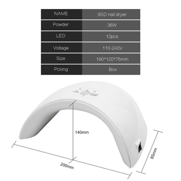 lacheer 36w uv led lamp nail dryer for all types gel 12 leds uv lamp for nail machine curing 60s/120s timer usb connector
lacheer 36w uv led lamp nail dryer for all types gel 12 leds uv lamp for nail machine curing 60s/120s timer usb connector