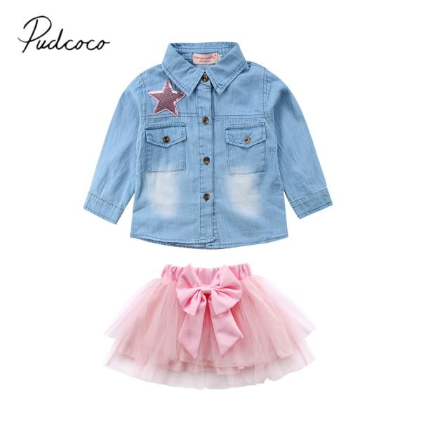 2018 brand new toddler infant child kids baby girl outfit clothes jeans denim shirt+ bow tutu tulle skirt 2pcs sets clothes 1-6t, White
2018 brand new toddler infant child kids baby girl outfit clothes jeans denim shirt+ bow tutu tulle skirt 2pcs sets clothes 1-6t, White