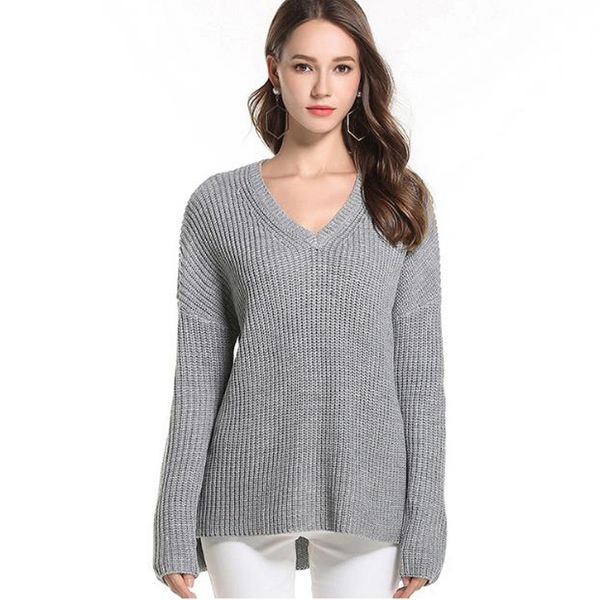 autumn v neck knitted sweater women black pullovers loose knitwear autumn winter 2019 blue jumper pull femme solid color xl, White;black
autumn v neck knitted sweater women black pullovers loose knitwear autumn winter 2019 blue jumper pull femme solid color xl, White;black