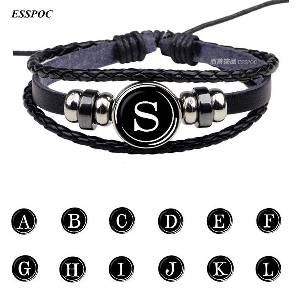 a- z 26 letters rope bracelet punk black leather bracelet diy name jewelry men women fashion anniversary gift, Golden;silver
a- z 26 letters rope bracelet punk black leather bracelet diy name jewelry men women fashion anniversary gift, Golden;silver