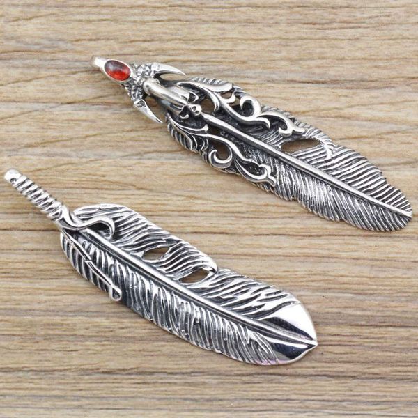 takahashi kagura goro's 925 sterling silver retro creative big sword feather pendant men women personality thai silver jewelry
takahashi kagura goro's 925 sterling silver retro creative big sword feather pendant men women personality thai silver jewelry