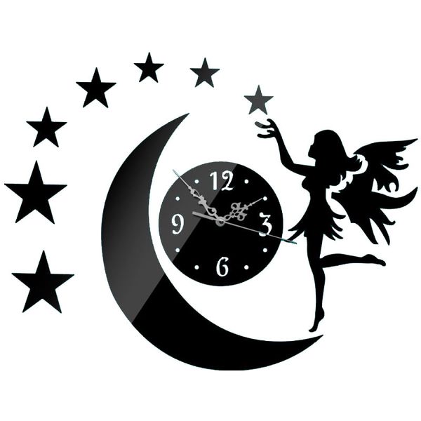 3d stereoscopic acrylic fairy moon living room decorative mirror wall sticking clock
3d stereoscopic acrylic fairy moon living room decorative mirror wall sticking clock