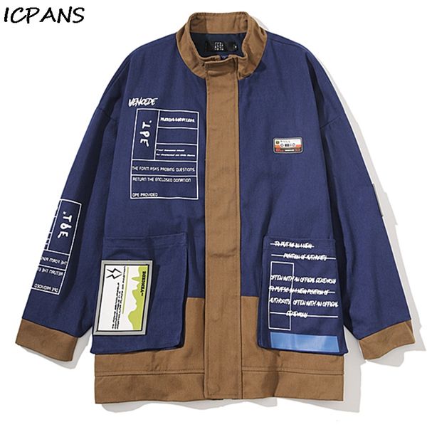 icpans vintage color block patchwork 2019 autumn hip hop casual stand collar streetwear coat outwear full zip up jackets coats, Black;brown
icpans vintage color block patchwork 2019 autumn hip hop casual stand collar streetwear coat outwear full zip up jackets coats, Black;brown