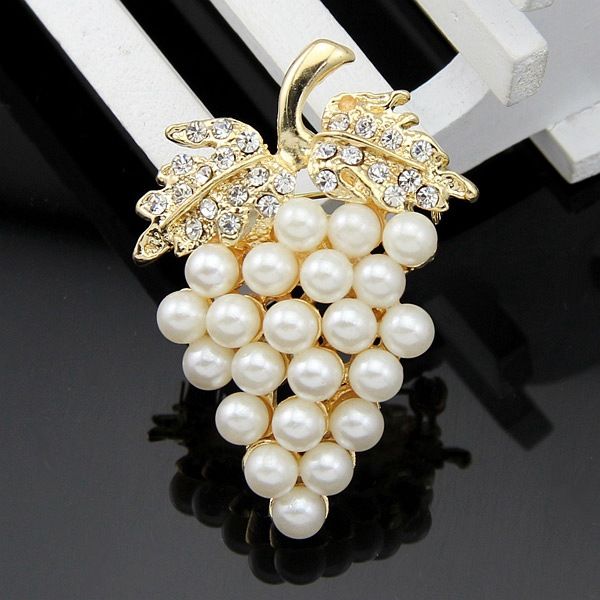 flyunhan grape crystal brooch pearl alloy brooch collar pin jewelry holding flower jewelry, Gray
flyunhan grape crystal brooch pearl alloy brooch collar pin jewelry holding flower jewelry, Gray