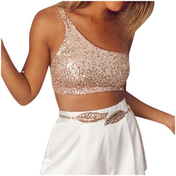 women tank sleeveless sequins one shoulder camis summer casual sequined crop tube party club streetwear clothes, White
women tank sleeveless sequins one shoulder camis summer casual sequined crop tube party club streetwear clothes, White