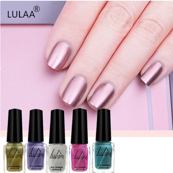 lulaa 5 colors 6ml metallic nail polish mirror effect lacquer gorgeous metal nail varnish manicure art decoration 
lulaa 5 colors 6ml metallic nail polish mirror effect lacquer gorgeous metal nail varnish manicure art decoration