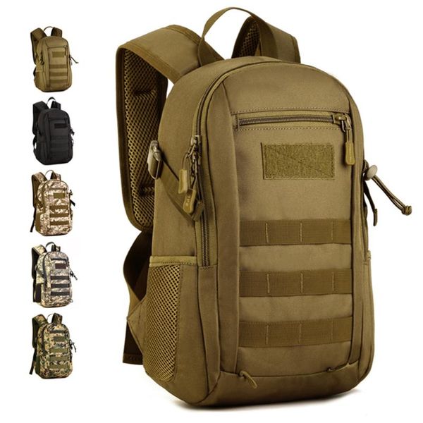 12l Mini Nylon Waterproof Molle Tactical Backpack Backpack Outdoor Sports Camping Hiking Fishing Hunting Bag Xa17y
