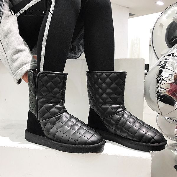 mnixuan handmade warm women shoes snow boots with fur ankle boots winter new round toe wool plush waterproof short size 43, Black
mnixuan handmade warm women shoes snow boots with fur ankle boots winter new round toe wool plush waterproof short size 43, Black