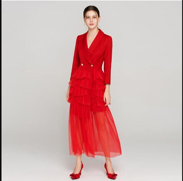 long sleeve 2020 fashion autumn women dresses red long party dress autumn turn-down collar three quarter sleeve full length mesh suit dress, Black;gray
long sleeve 2020 fashion autumn women dresses red long party dress autumn turn-down collar three quarter sleeve full length mesh suit dress, Black;gray