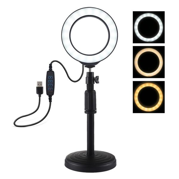 puluz round base deskmount + 4.7 inch 12cm 3 modes usb dimmable led ring vlogging video light 
puluz round base deskmount + 4.7 inch 12cm 3 modes usb dimmable led ring vlogging video light