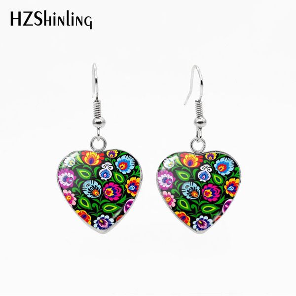 2019 polish folk flower pattern glass art picture stainless steel fish hook earrings handcrafted jewelry gifts for girls, Silver
2019 polish folk flower pattern glass art picture stainless steel fish hook earrings handcrafted jewelry gifts for girls, Silver