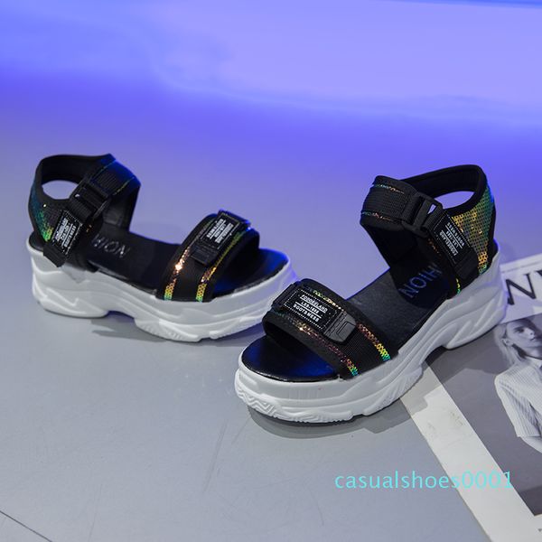 2020 thick bottom wild female summer new wedge heel high-heeled sports increased fairy beach c01, Black
2020 thick bottom wild female summer new wedge heel high-heeled sports increased fairy beach c01, Black