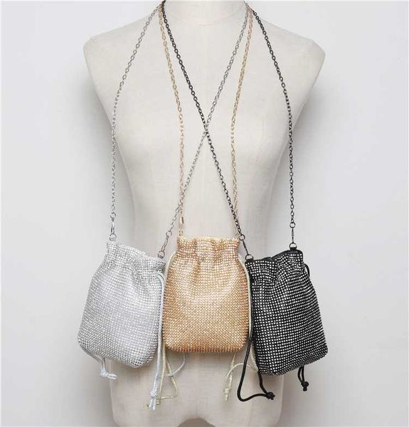 elling women cute mini drawstring shoulder bag silver gold black full rhinestone phone bag makeup wallet chain messenger
elling women cute mini drawstring shoulder bag silver gold black full rhinestone phone bag makeup wallet chain messenger