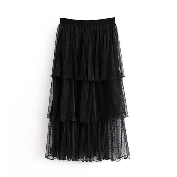 women chic lace mesh skirt 2019 multi layered ruffled ladies midi skirts casual elastic waist elegant straight skirt, Black
women chic lace mesh skirt 2019 multi layered ruffled ladies midi skirts casual elastic waist elegant straight skirt, Black