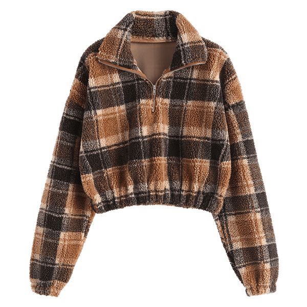 autumn winter fleece faux fur plaid hoodies women zipper loose casual sweatshirts female thicken warm soft plush pullover, Black
autumn winter fleece faux fur plaid hoodies women zipper loose casual sweatshirts female thicken warm soft plush pullover, Black