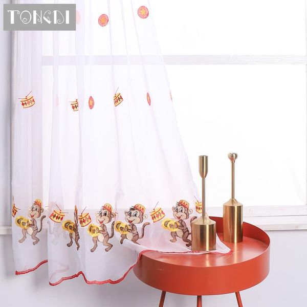 tongdi home kitchen children curtains cartoon monkey embroidery white tulle valance decoration for window kitchen dining room
tongdi home kitchen children curtains cartoon monkey embroidery white tulle valance decoration for window kitchen dining room