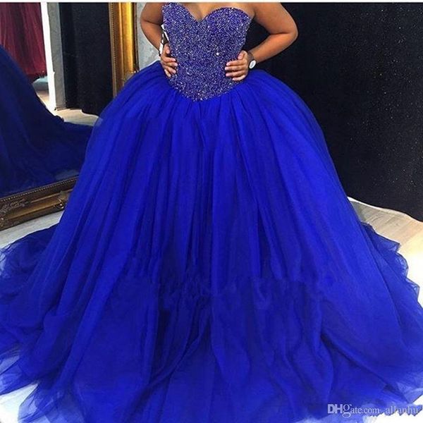 2019 royal blue ball gown quinceanera dresses sweetheart beads crystals sequined tiered tulle vestidos de 15 anos sweet 16 prom gowns, Blue;red
2019 royal blue ball gown quinceanera dresses sweetheart beads crystals sequined tiered tulle vestidos de 15 anos sweet 16 prom gowns, Blue;red